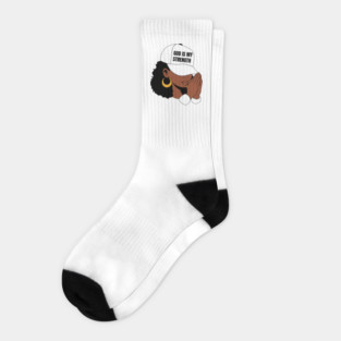 God is My Strength, Black Woman Praying Socks