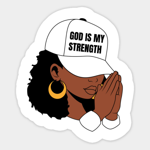 God is My Strength, Black Woman Praying Magnet by UrbanLifeApparel