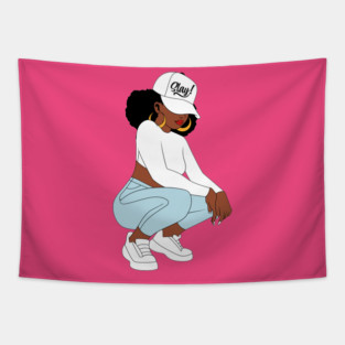 Black Woman Slay, Black Girl Magic Tapestry