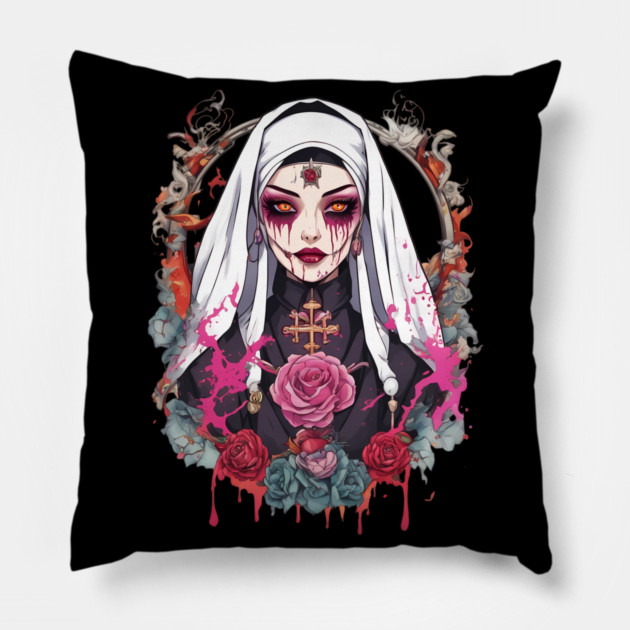 Unholy Nun Pillow by animegirlnft