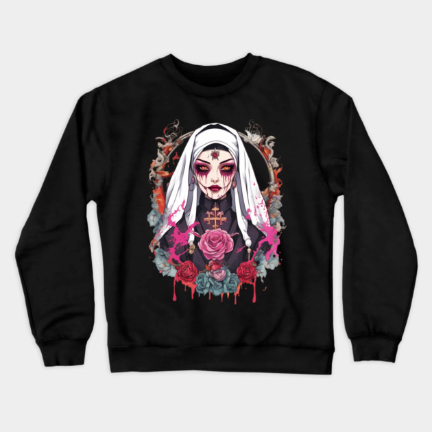 Unholy Nun Crewneck Sweatshirt by animegirlnft