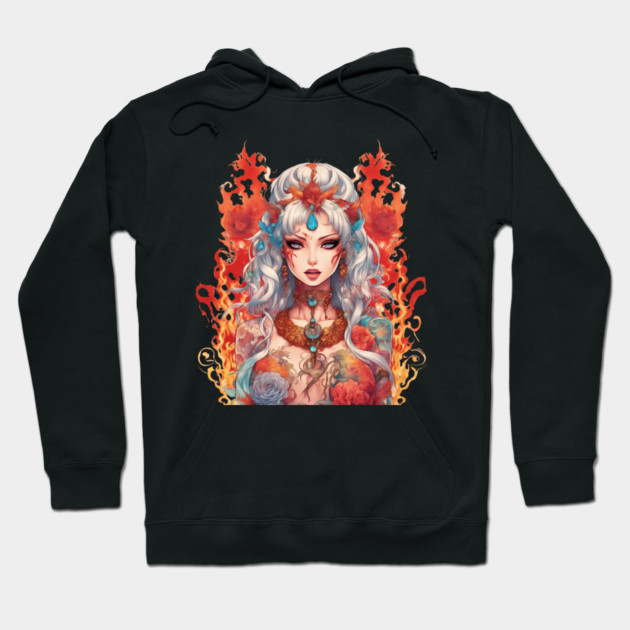 Apocalyptic Flame Demon Hoodie by animegirlnft