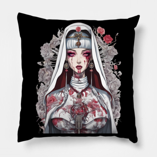 Antichrist Nun Pillow by animegirlnft
