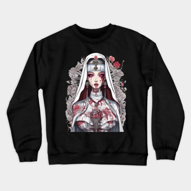 Antichrist Nun Crewneck Sweatshirt by animegirlnft