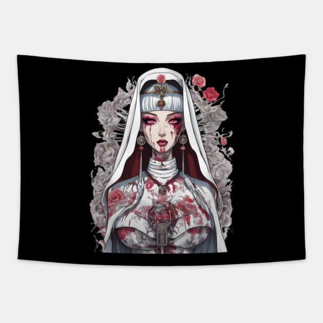 Antichrist Nun Tapestry by animegirlnft