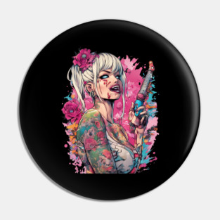 Mentally Deranged Girl Pin