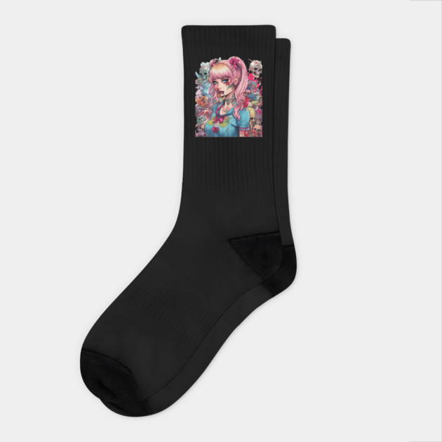 Melancholic Anti Social Reject Socks by animegirlnft