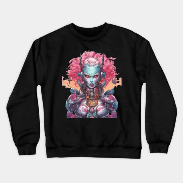 Evil Sadistic Alien Robot Crewneck Sweatshirt by animegirlnft