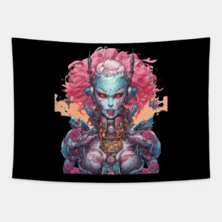 Evil Sadistic Alien Robot Tapestry