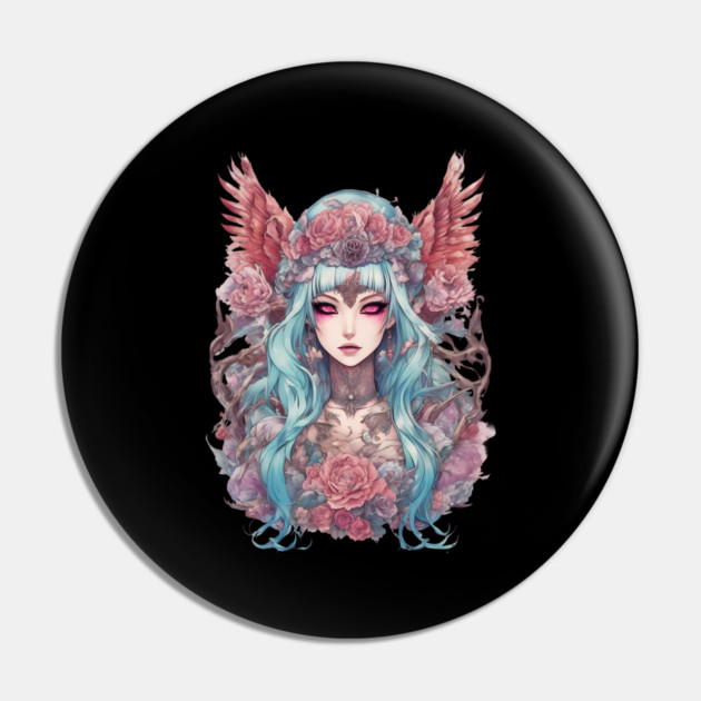 Sad Anime Fallen Angel Pin by animegirlnft