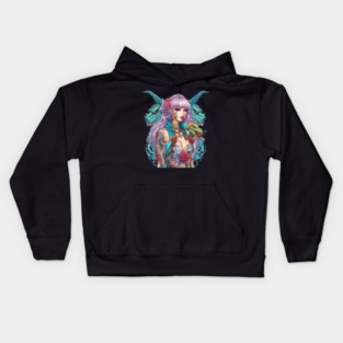 Dungeon Reptile Girl Kids Hoodie
