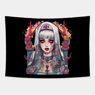 Crying Depressed Girl Tapestry