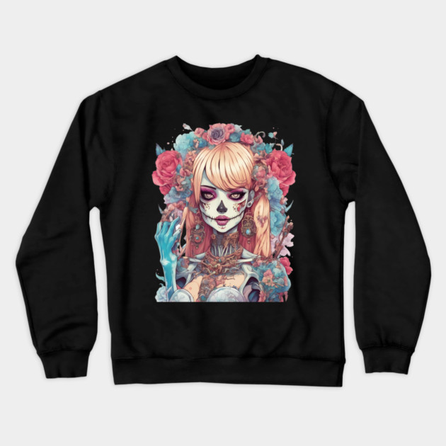 Morbid Eternal Darkness Girl Crewneck Sweatshirt by animegirlnft