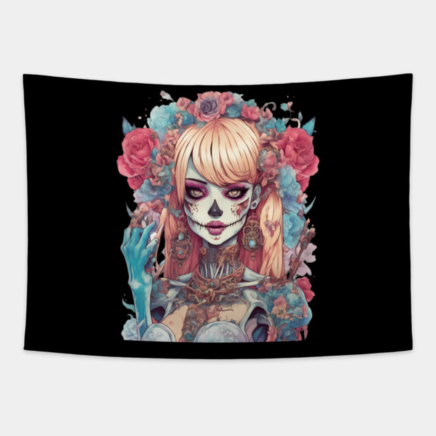 Morbid Eternal Darkness Girl Tapestry by animegirlnft