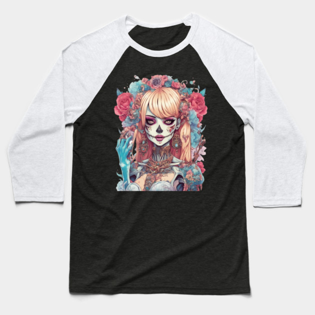 Morbid Eternal Darkness Girl Baseball T-Shirt by animegirlnft