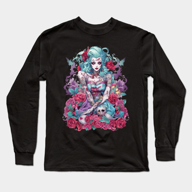 Bad Girl Turns Psycho Long Sleeve T-Shirt by animegirlnft