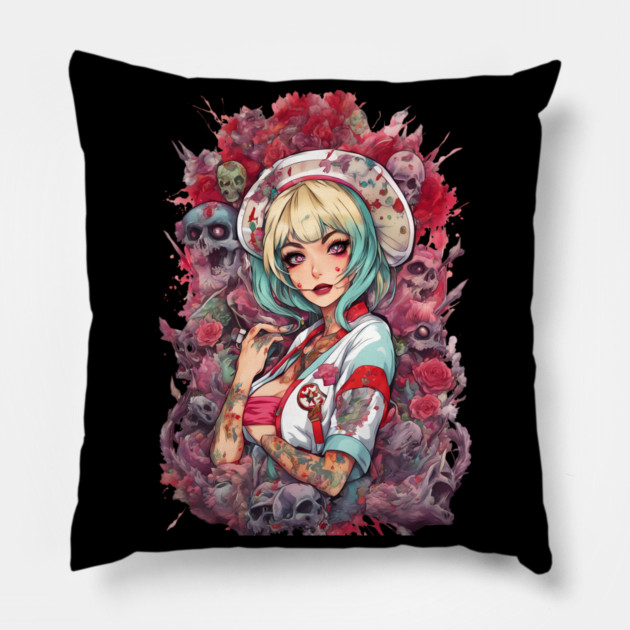 Forever Depressed Girl Pillow by animegirlnft