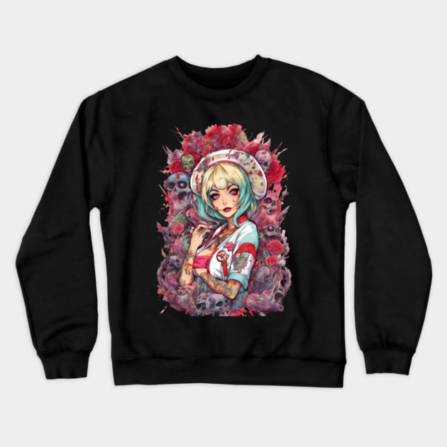 Forever Depressed Girl Crewneck Sweatshirt by animegirlnft