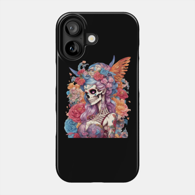 Dead Girl Skull Tattoo Phone Case by animegirlnft