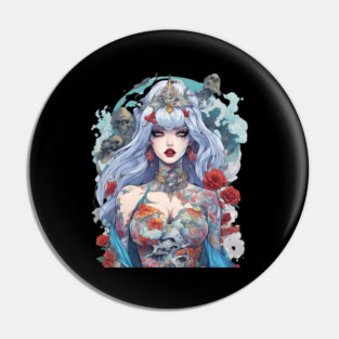 Anime Depressed Girl Pin
