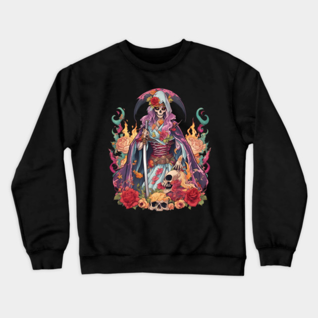 Bleak Darkness Girl Crewneck Sweatshirt by animegirlnft