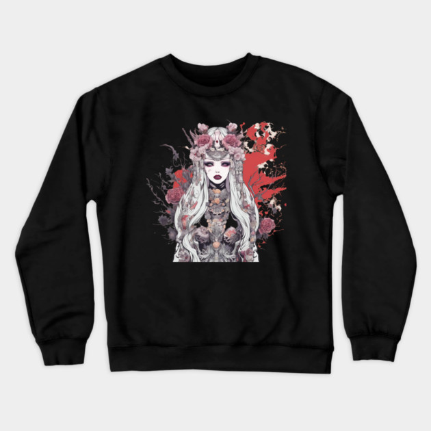 Broken Hearted Forsaken Girl Crewneck Sweatshirt by animegirlnft