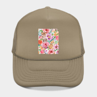 Kittens in flowers III Hat