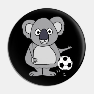 Funny Koala Bear Playing Soccer Pin