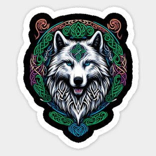 Celtic Wolf  - Wolf  Head Sticker