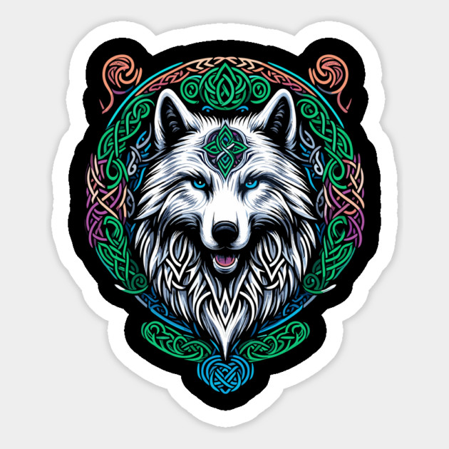 Celtic Wolf  - Wolf  Head Magnet by JessArty