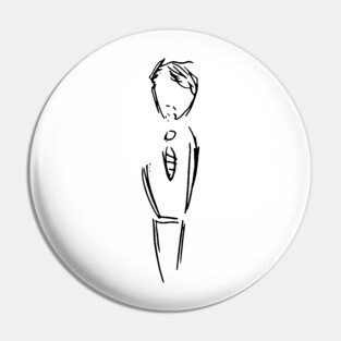 Sad Man in Suit Pin