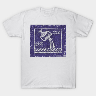 Distressed Style Print Aquarius Mosaic T-Shirt