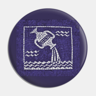 Distressed Style Print Aquarius Mosaic Pin