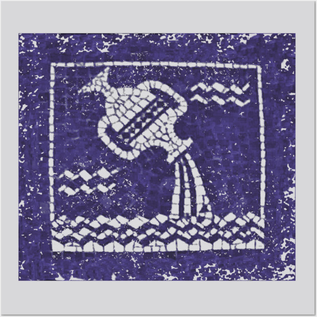 Distressed Style Print Aquarius Mosaic Wall Art by DonWillisJrArt