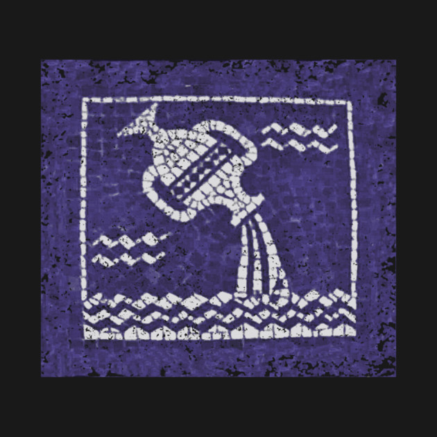 Distressed Style Print Aquarius Mosaic by DonWillisJrArt