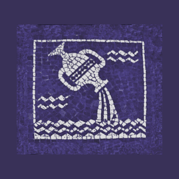 Distressed Style Print Aquarius Mosaic by DonWillisJrArt