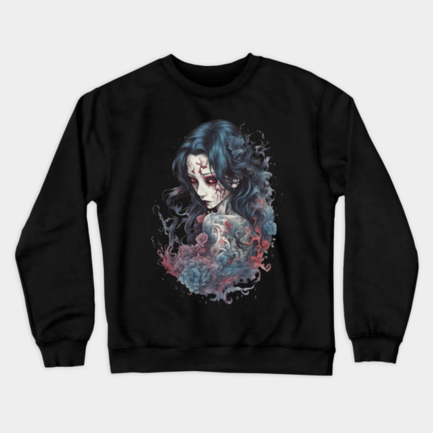 Japanese Ghost Crewneck Sweatshirt by animegirlnft
