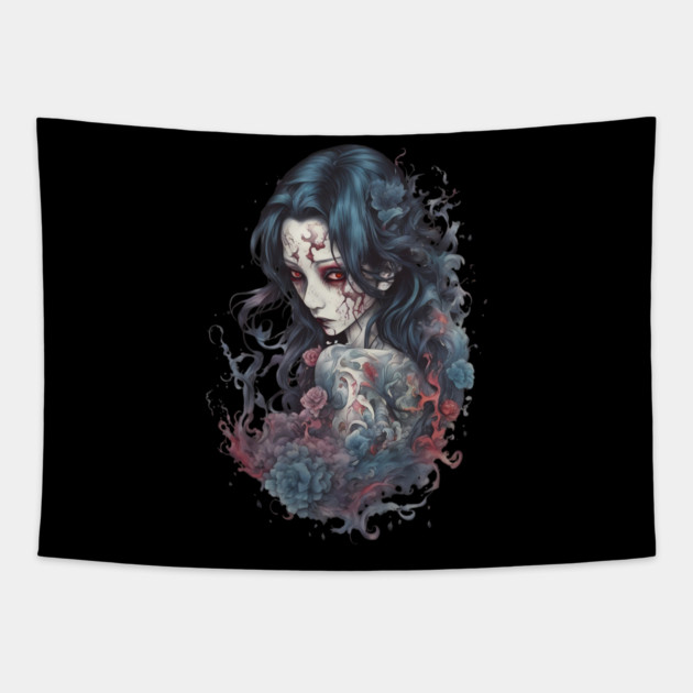 Japanese Ghost Tapestry by animegirlnft
