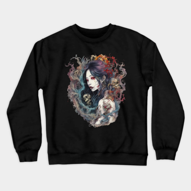 Anime Ghost Crewneck Sweatshirt by animegirlnft