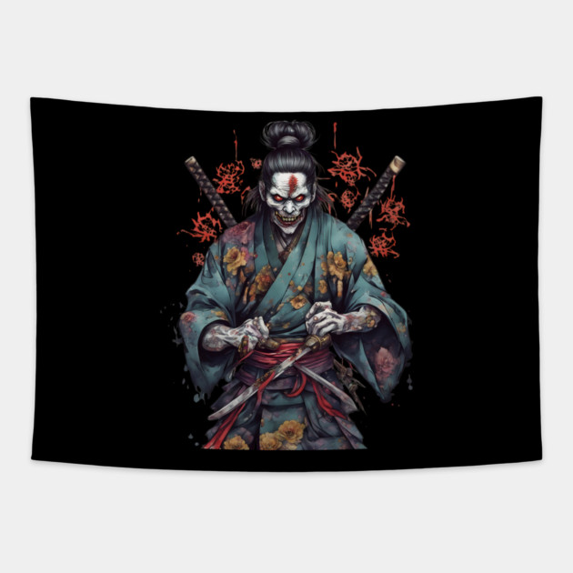 Samurai Zombie Tapestry by animegirlnft