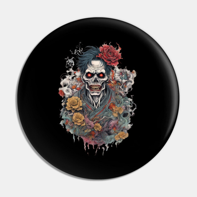 Skull Japanese Tattoo Pin by animegirlnft