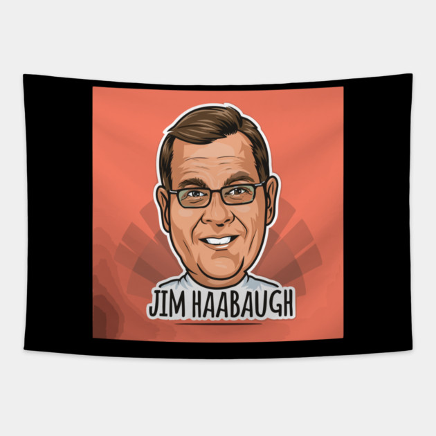 Jam Harbaurgh Michigan Coach Smile picture Tapestry by Nizar clothing store 