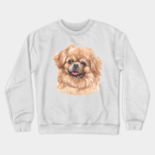 Tibetan Spaniel Watercolor Art Crewneck Sweatshirt