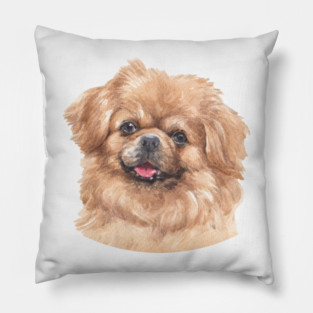 Tibetan Spaniel Watercolor Art Pillow