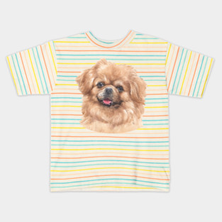 Tibetan Spaniel Watercolor Art Kids T-Shirt