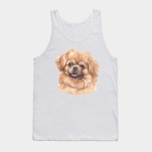 Tibetan Spaniel Watercolor Art Tank Top