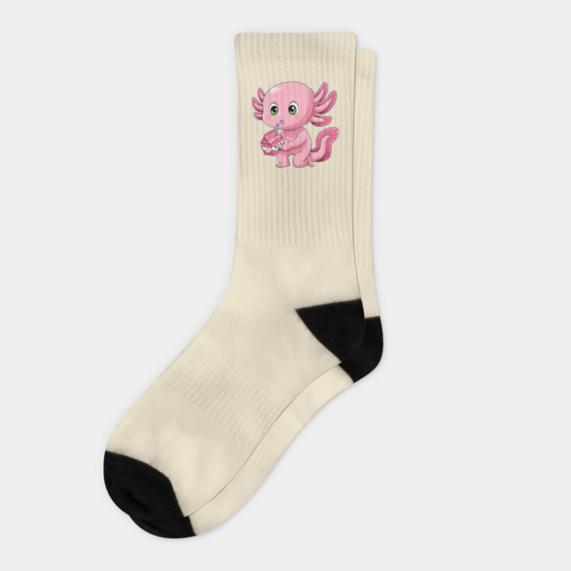 Strawberry Axolotl Socks by GoshWow®
