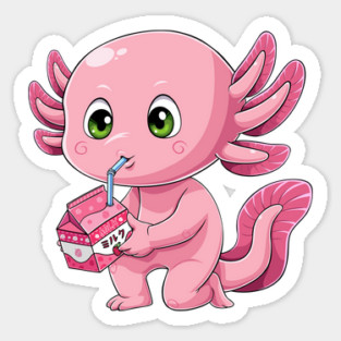Strawberry Axolotl Sticker