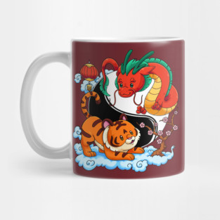 Yin Yang Tiger and Dragon: Year of the Dragon Mug