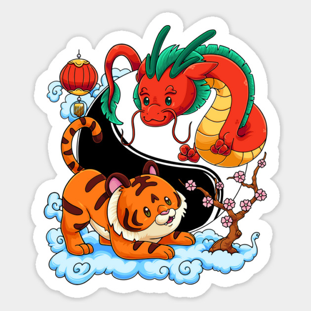 Yin Yang Tiger and Dragon: Year of the Dragon Magnet by GoshWow®